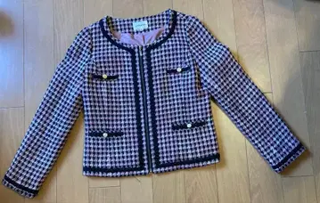 [ prideglide ] 새상품급 트위드 자켓 36 핑크 블랙