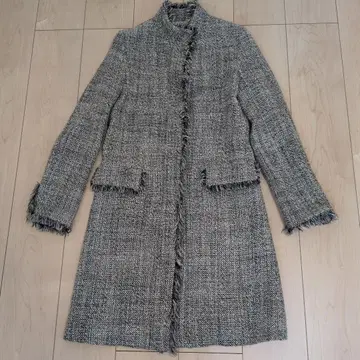 트위드 롱 코트