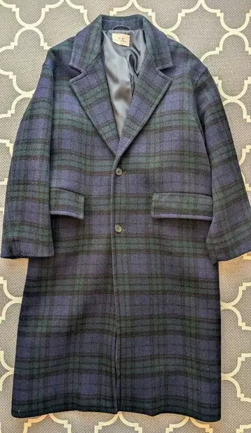 MB 헤비 체크 코트 블랙워치 패턴