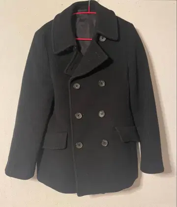 블랙 울 피 코트