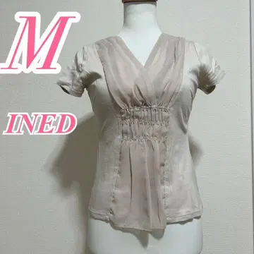 INED 베이지 반팔 티셔츠 M 티셔츠 깔끔한 코디 오피스