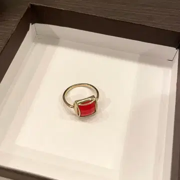 [ NOJESS ] SV 골드 유리 반지 / 핑키링: 레드