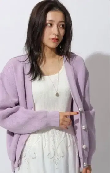 [택 포함] Rirandture 펄 버튼 니트 가디건