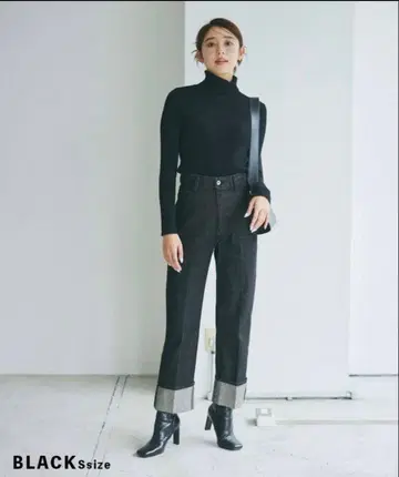 [ 미사용 새상품 ] basement online 롤업 데님 M