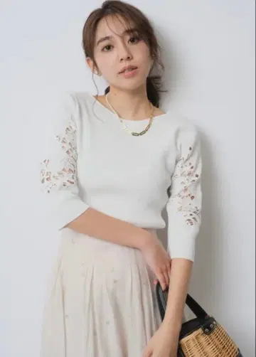 저스길리티 레이스 2way 니트 소매 레이스 2