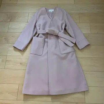 PROPORTION BODY DRESSING 노카라 롱 코트 핑크