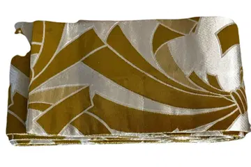 새상품급 나고야 오비 골드 컬러와 화이트 컬러 리본 무늬