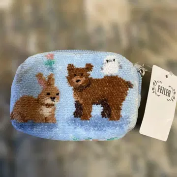 FEILER 페이러 윈터 애니멀 파우치 스카이블루 시마연가 여우 곰 토끼