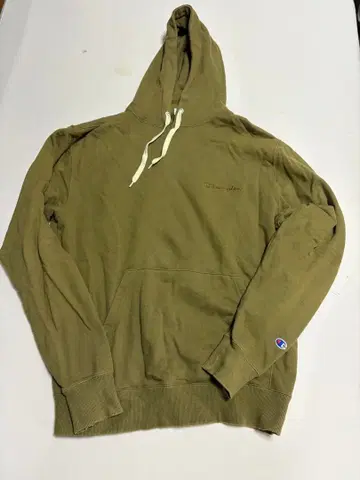Champion 올리브 후드 부착 후드티 L 사이즈