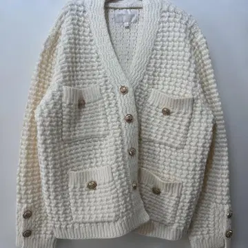 아이보리 뜨개질 니트 가디건