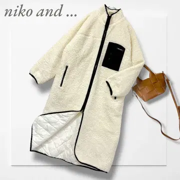 니코앤드 보아 코트 아이보리 롱 캐주얼 따뜻한 아웃도어