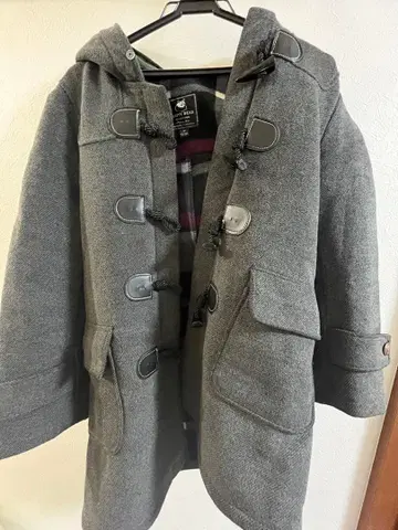 그레이 더플 코트 울 혼방