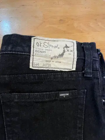 정가 19,250엔 ORSLOW 블랙 데님 팬츠