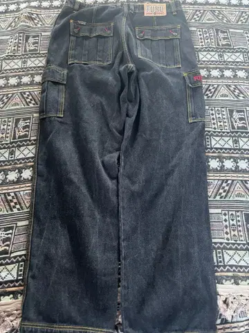 [00s 스트릿] FUBU 초와이드 카고 팬츠 W36 블랙