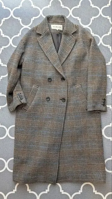 Ray BEAMS 체크 무늬 더블 브레스트 체스터 코트 사이즈 0