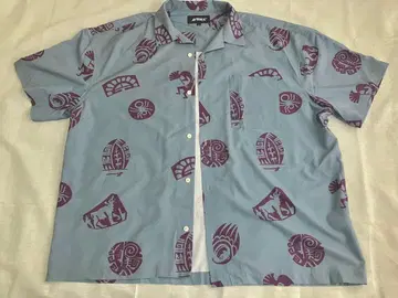 AVIREX 반팔 오픈 카라 셔츠 하와이안 셔츠 L 사이즈 남성용