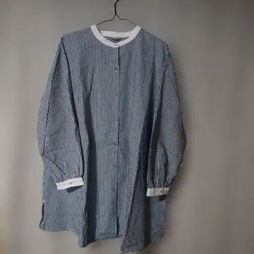 사만사 모스모스 스트라이프 밴드 카라 긴팔 튜닉