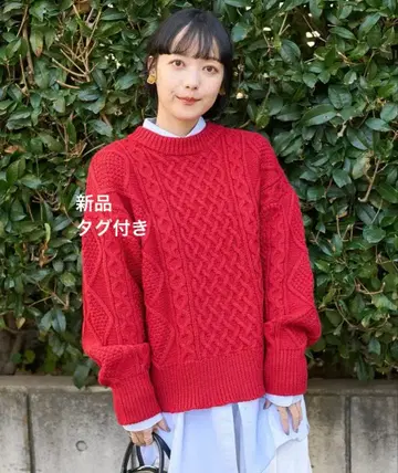 FREAK'S STORE 믹스 케이블 크루넥 니트