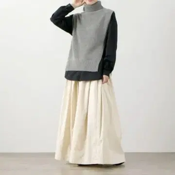 mizuiroind 미즈이로 인드 터틀 니트 베스트 그레이