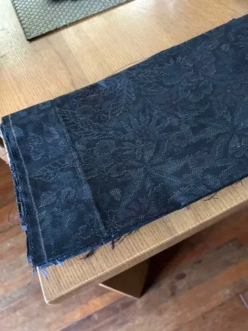 순수 실크 오시마 네이비 컬러 기모노 1벌분