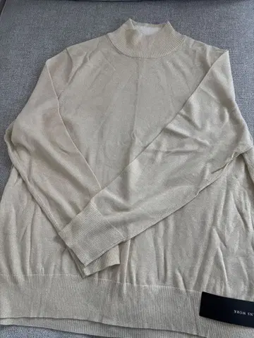 TRANSWORK 베이지 라메 터틀넥 니트 44