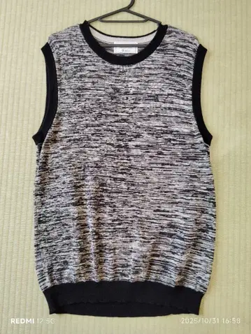 나노 유니버스 니트 베스트/블랙 그레이 L 사이즈