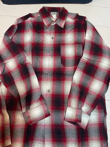 데드스탁 긴팔 플란넬 셔츠 L 사이즈 레드 체크 메이드 인 USA