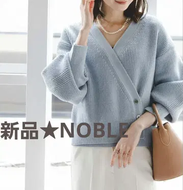 새상품 NOBLE 노블 편직 카슈쿨풍 풀오버 니트 블루