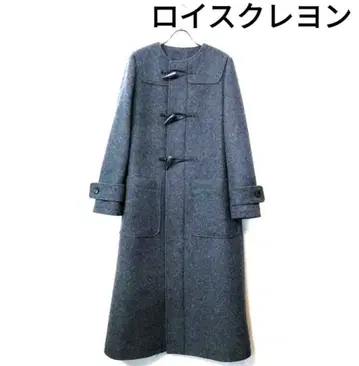 로이스크레용 롱 코트 더플 코트 차콜