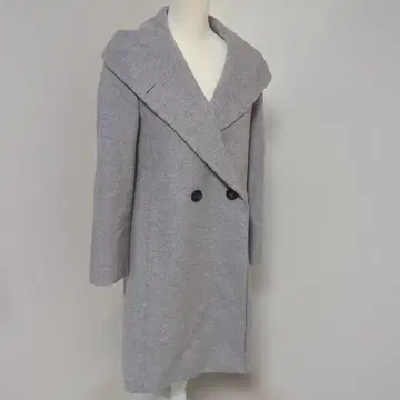23구 그레이 더블 브레스트 롱 코트