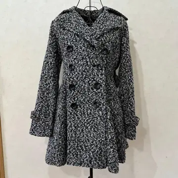 세실 맥비 더블 브레스트 피 코트