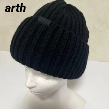 arth 블랙 니트 모자 리브