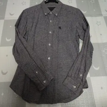 백 채널 체크 무늬 버튼 다운 긴팔 셔츠