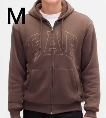 새상품 택 포함 GAP 보아 안감 후드티 M 브라운 gap