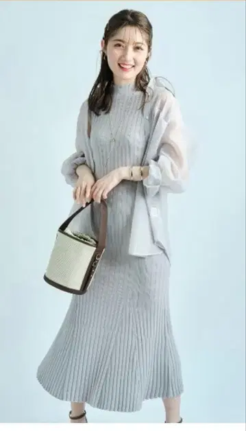 앱와이어 니트 원피스 시어 셔츠 2