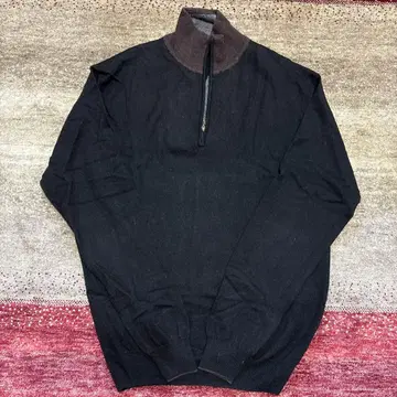 MITSUMINE 블랙 집업 니트 스웨터 L