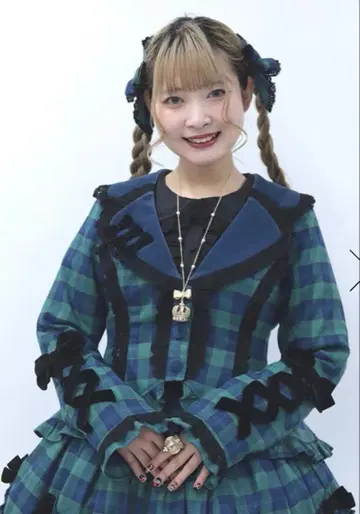 axes femme Chalmiere 타탄 체크 자켓 (그린)