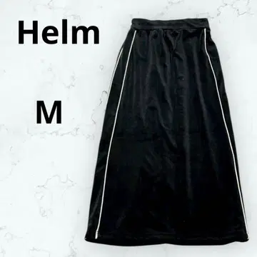 Helm 시마무라 타이트 스커트 라인 스커트 벨로아 소재 블랙 M