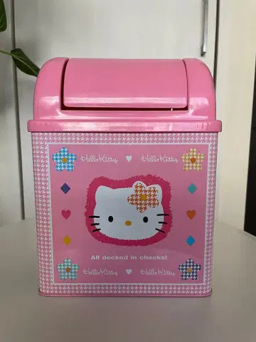 레트로 헬로키티 뚜껑 포함 수납 박스 쓰레기통