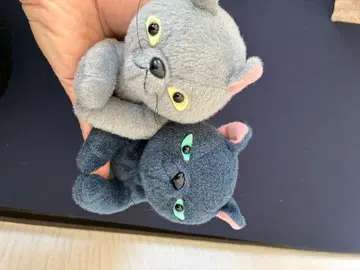 메리와 마녀 고양이 봉제 인형 세트 그레이 다크 블루