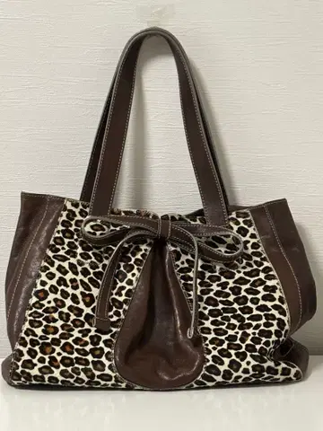 CIMBUE 치마부에 토트백 리본 레오파드 무늬 송치 BR 가죽