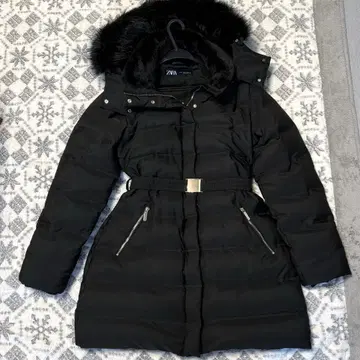 ZARA 허리 벨트 다운 코트