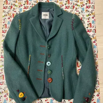 모스키노 그린 테일러드 자켓 멀티 컬러 버튼