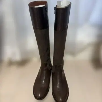 shoe' marcato 롱 부츠 천연 가죽 브라운