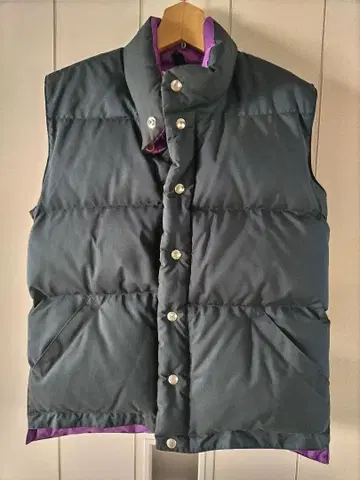 크레센트 다운 웍스 다운 베스트 다크 네이비 보라색 안감