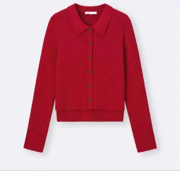 GU 2 피스 리브 니트 피케 셔츠 S