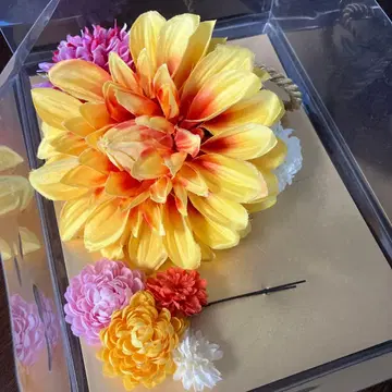 후리소데용 컬러풀 머리 장식