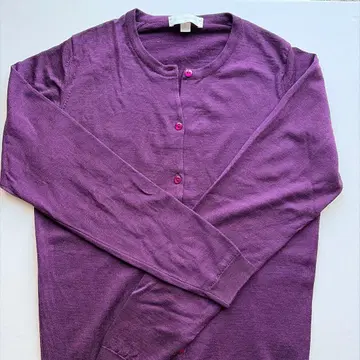 JOHN SMEDLEY 보라색 긴팔 가디건