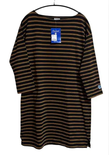 새상품 택 포함 오르발 보더 원피스 긴팔 카멜