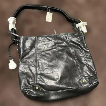 블랙 천연 가죽 숄더백 cattleya sacs